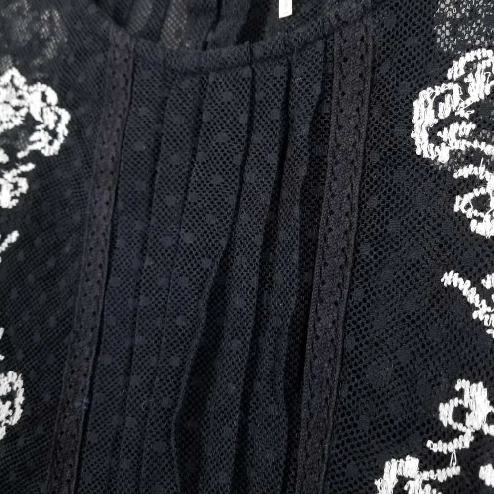 Free People Blouse Women S Black Embroidered Jocelyn Top Whimisgoth Dark‎ Fairy